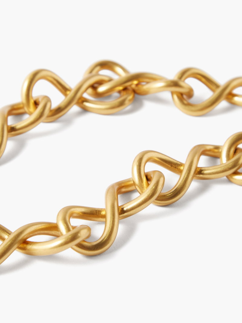 SAINT LAURENT Logo-Engraved Charm Chain Belt | endource display picture 3