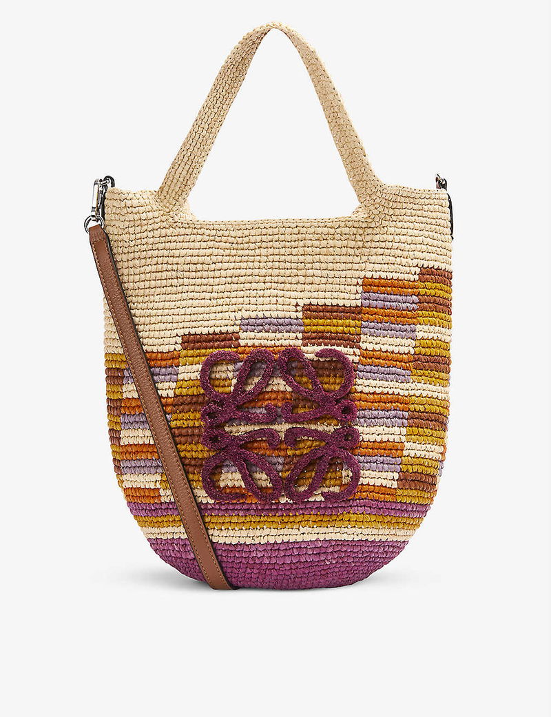 LOEWE Loewe x Paula’s Ibiza - Slit Mini Rainbow Raffia And Leather ...