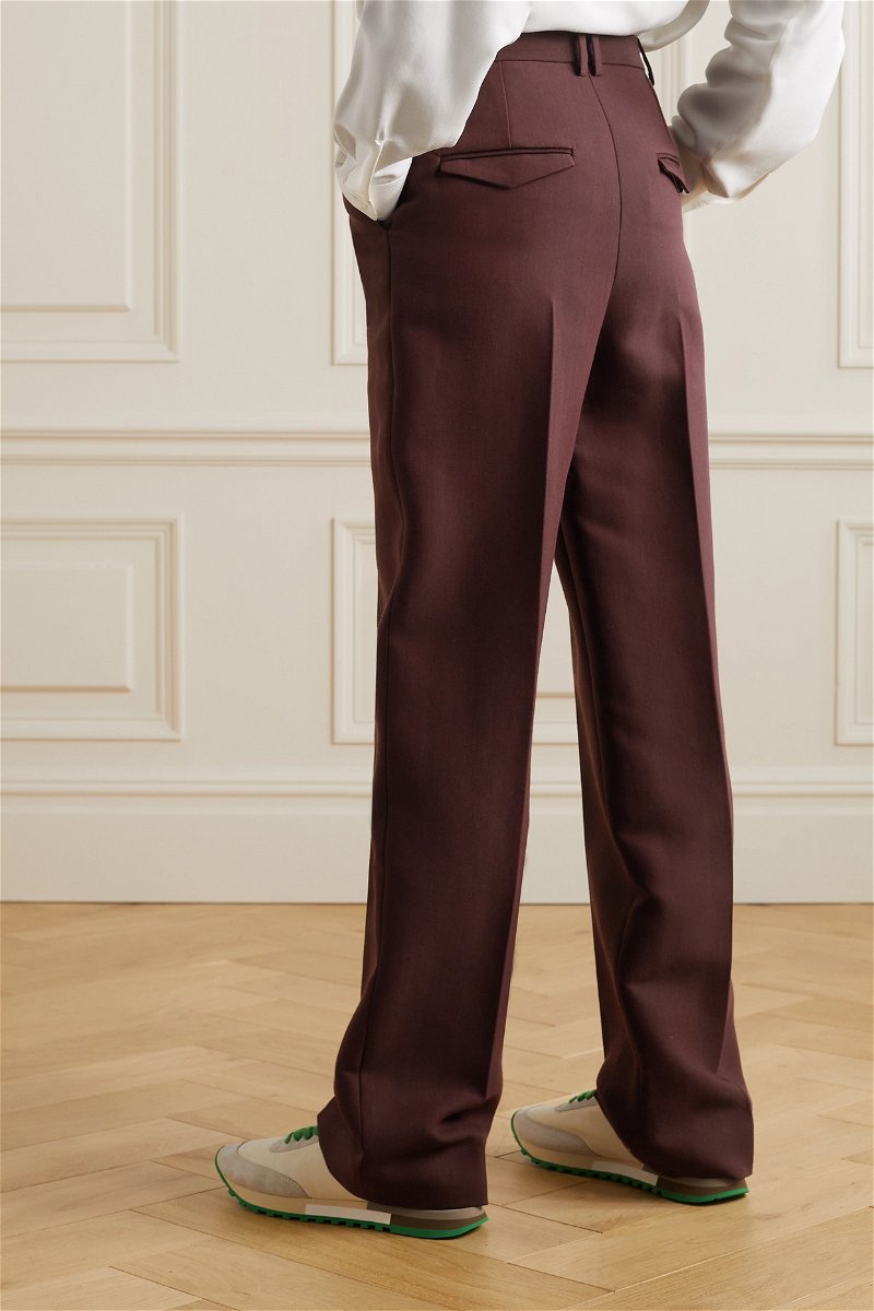 Wide leg silk-lined Wool Trousers