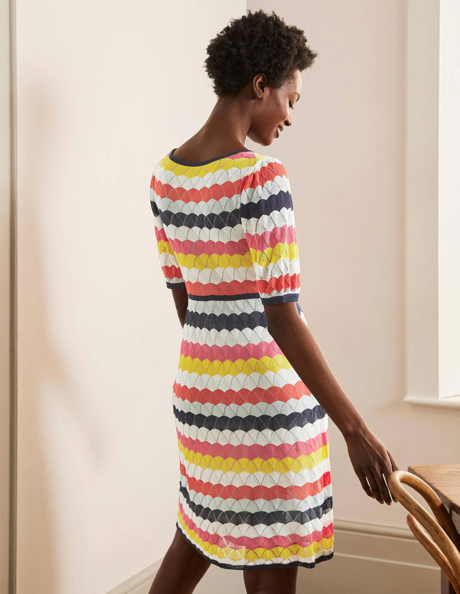 boden margie knitted dress Cap Sleeve Knitted Dress-Warm Ivory