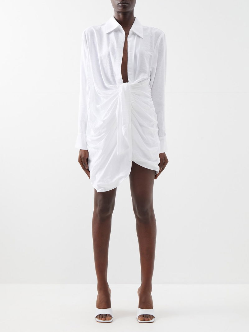jacquemus bahia silk dress Mini Dress Jacquemus Bahia Silk Dress Jacquemus Bahia Asymmetric Mini Dress Fuchsia The Corner