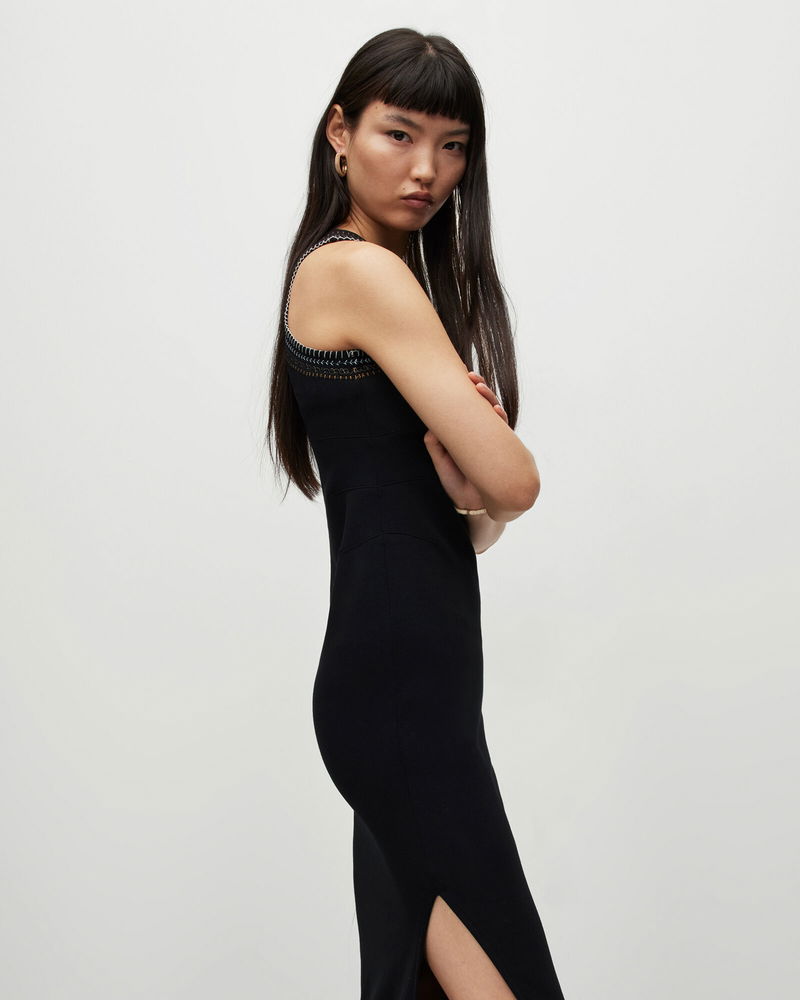 ALLSAINTS Mako Embroidered Crochet Trim Midi Dress | endource ALLSAINTS Mako Embroidered Crochet Trim Midi Dress | endource