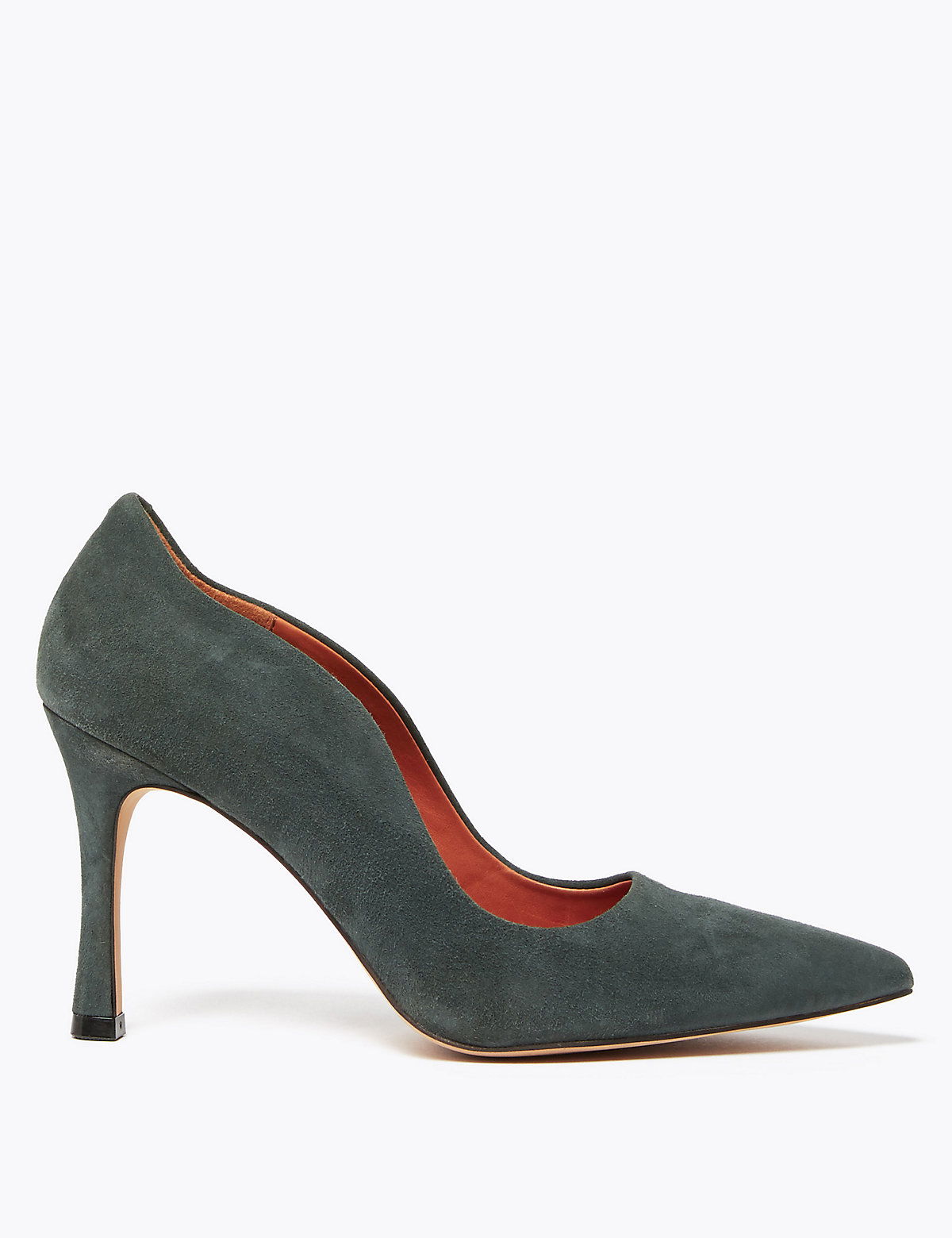 Marks and Spencer Suede Curved Side Stiletto Court Shoes endource