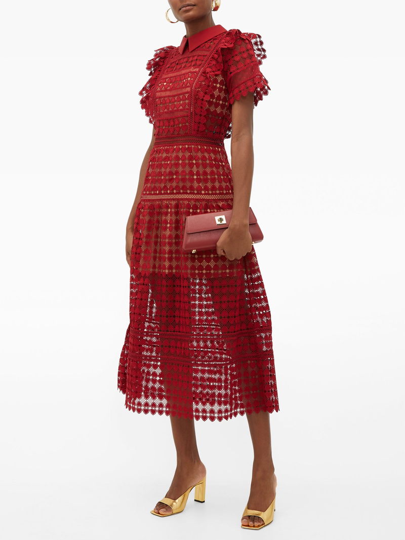 self portrait heart lace dress Self-Portrait Girl's Heart Lace Dress, Size 3-12