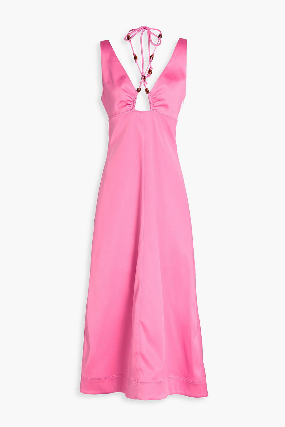 ganni pink shiny tech strap midi dress Ganni Shiny Tech Strap Midi Dress in Lilac Sachet