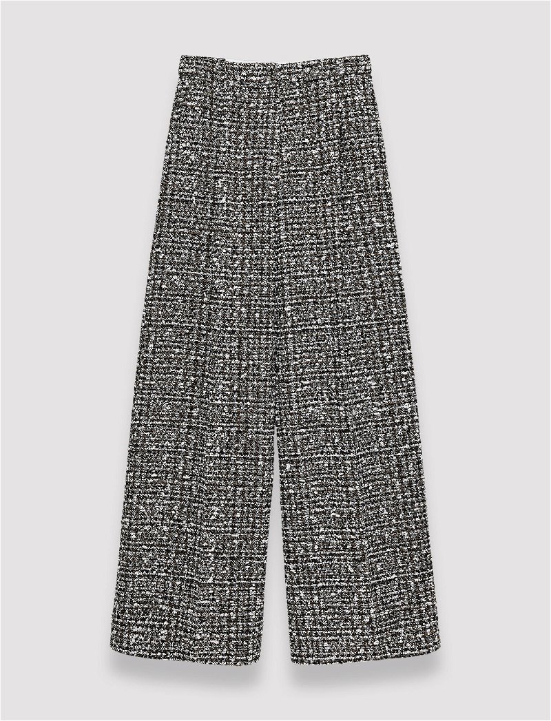SANDRO Houndstooth wool-tweed pants