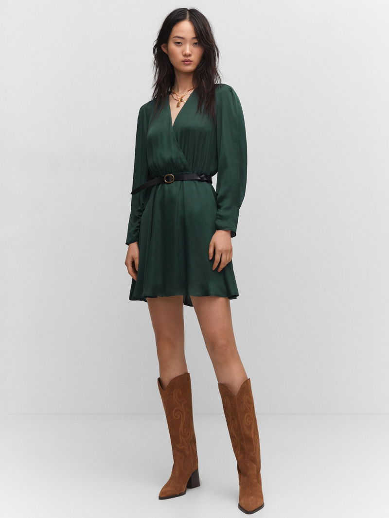 MANGO Monaco Mini Satin Dress | endource