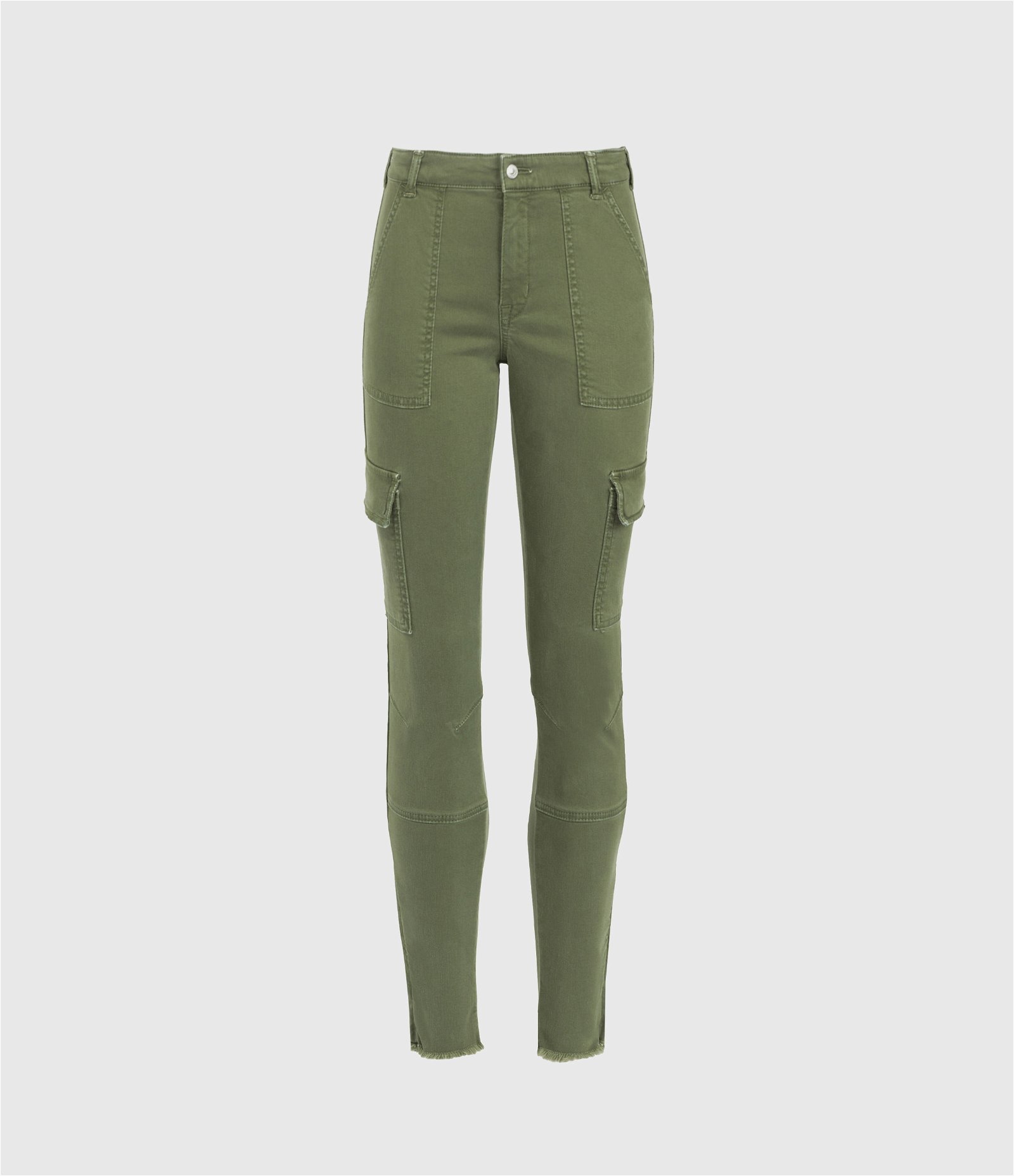 Womens AllSaints green Astarte High-Rise Cargo Trousers