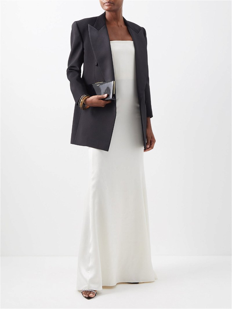 Silk satin gown in white - Saint Laurent