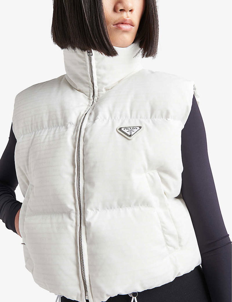 PRADA Heat-Reactive Brand-Print Recycled-Nylon Gilet endource