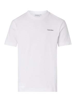 CALVIN KLEIN Organic Cotton Micro Logo Interlock T-Shirt in Grey Asphalt |  Endource