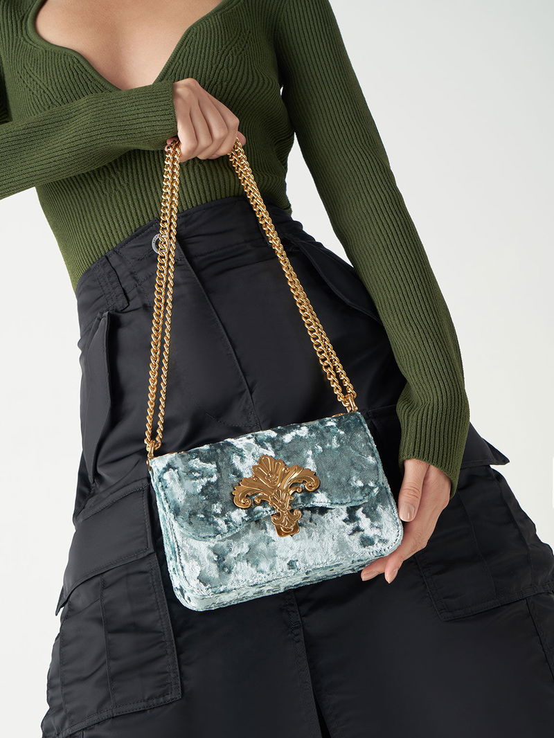 CHARLES & KEITH Meriah Velvet Chain Strap Crossbody Bag Endource