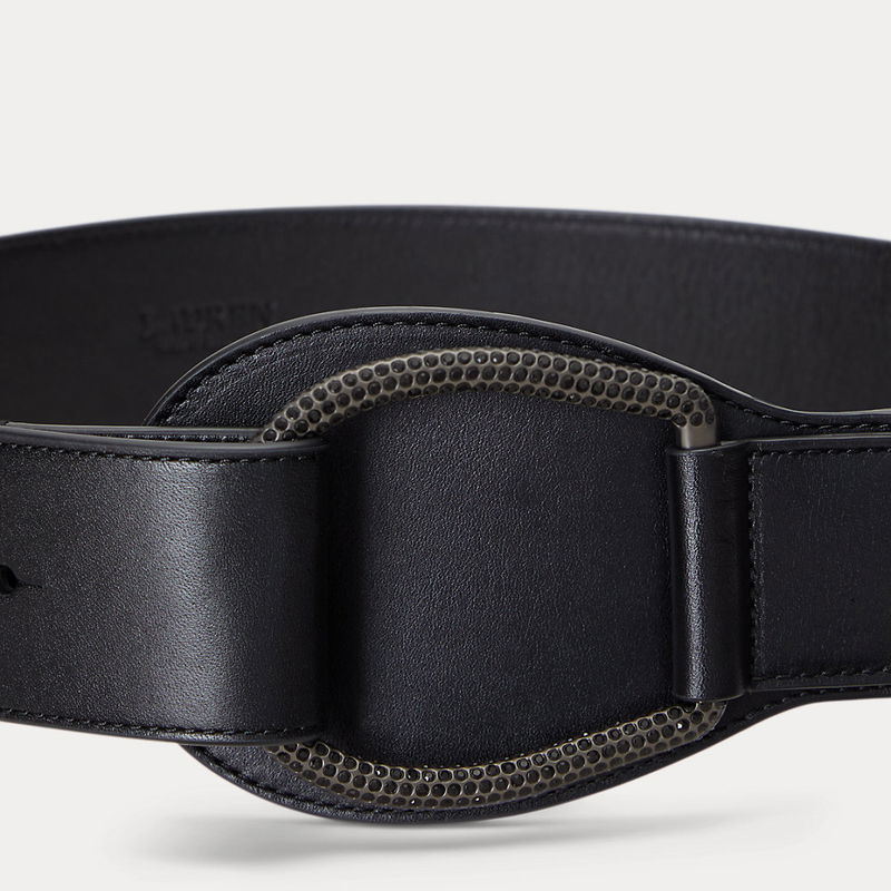 Women\'s Lauren Ralph Lauren Wide Black Leather D-Ring Belt Medium Lauren Ralph Lauren Women main image 2