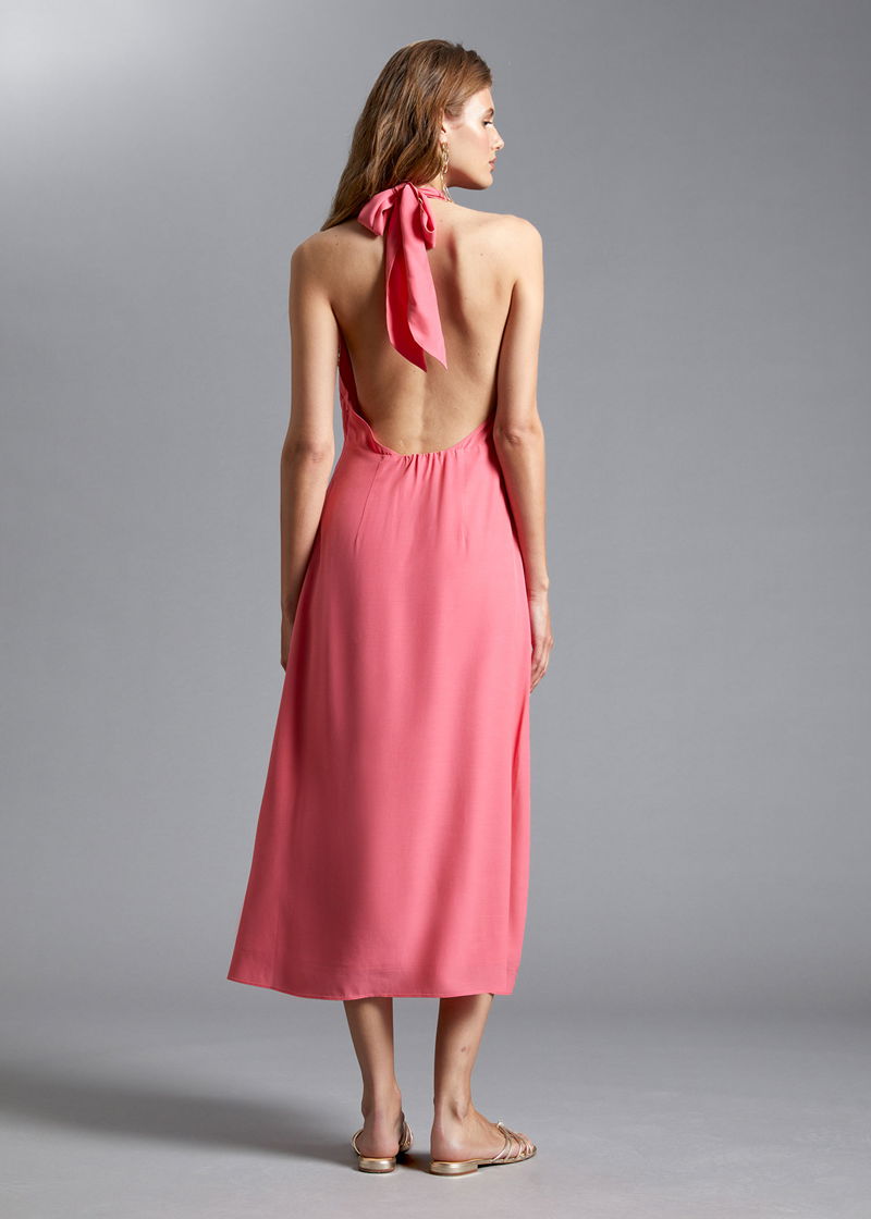 sachin and babi light blue dress Coast Petite Halter Satin Column Midi Dress in Black at Nordstrom, Size 0p main image 1