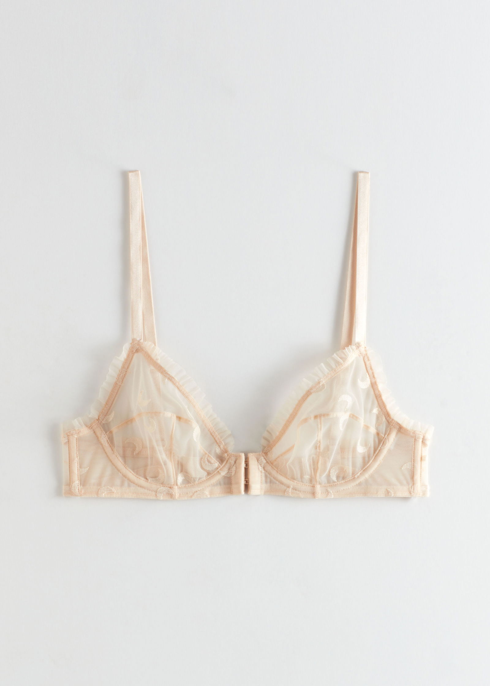 John Lewis Iona Lace Trim Underwired Plunge Bra, Pink at John Lewis &  Partners