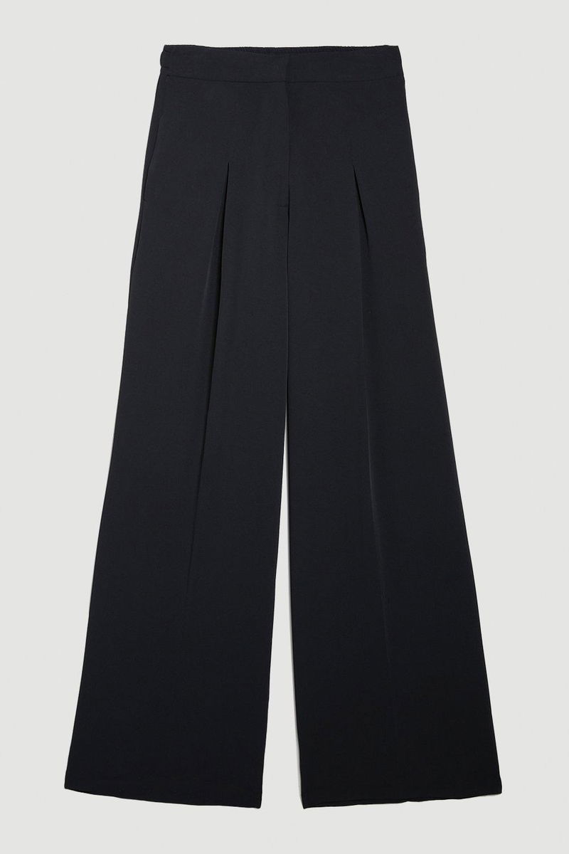 KAREN MILLEN Essential Tailored Wide Leg Trouser in Navy | Endource