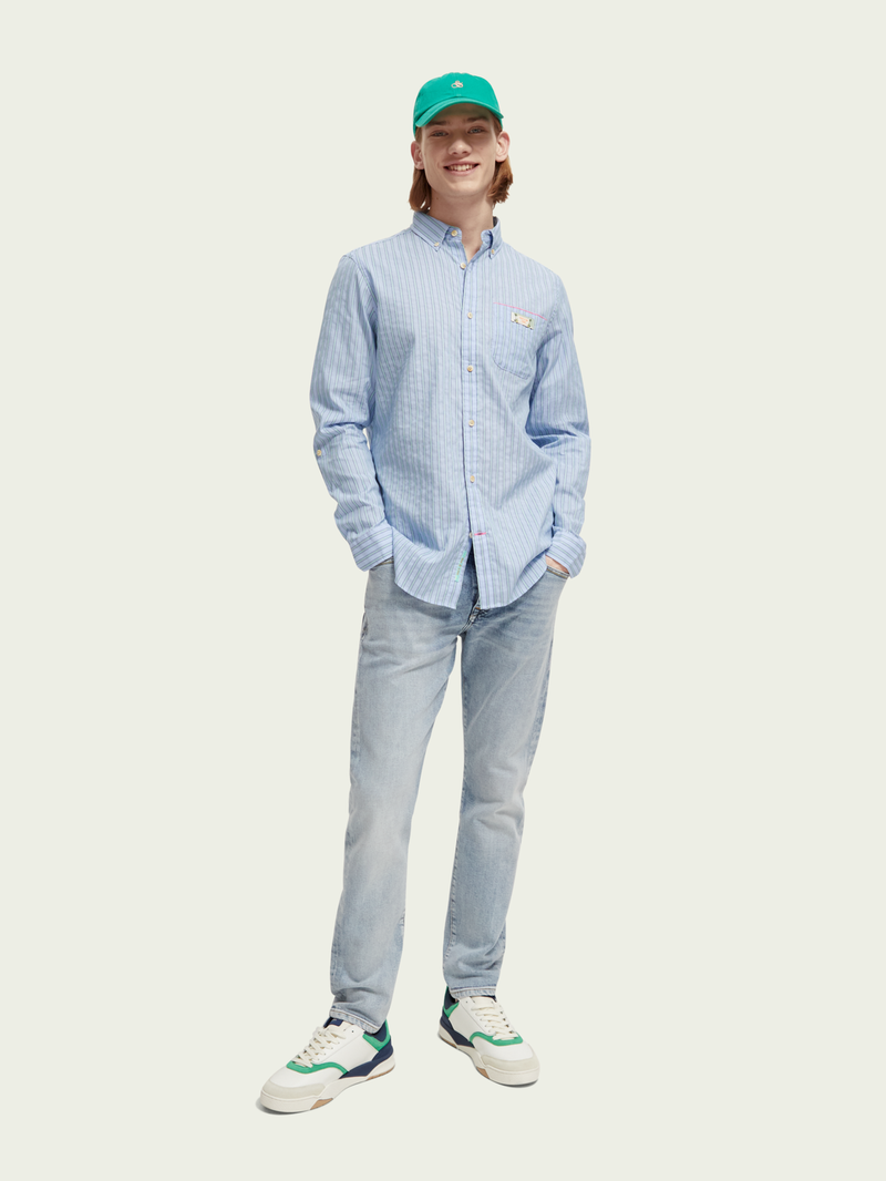 Scotch & Soda Relaxed Fit Patchwork Long Sleeve Shirt main image 1