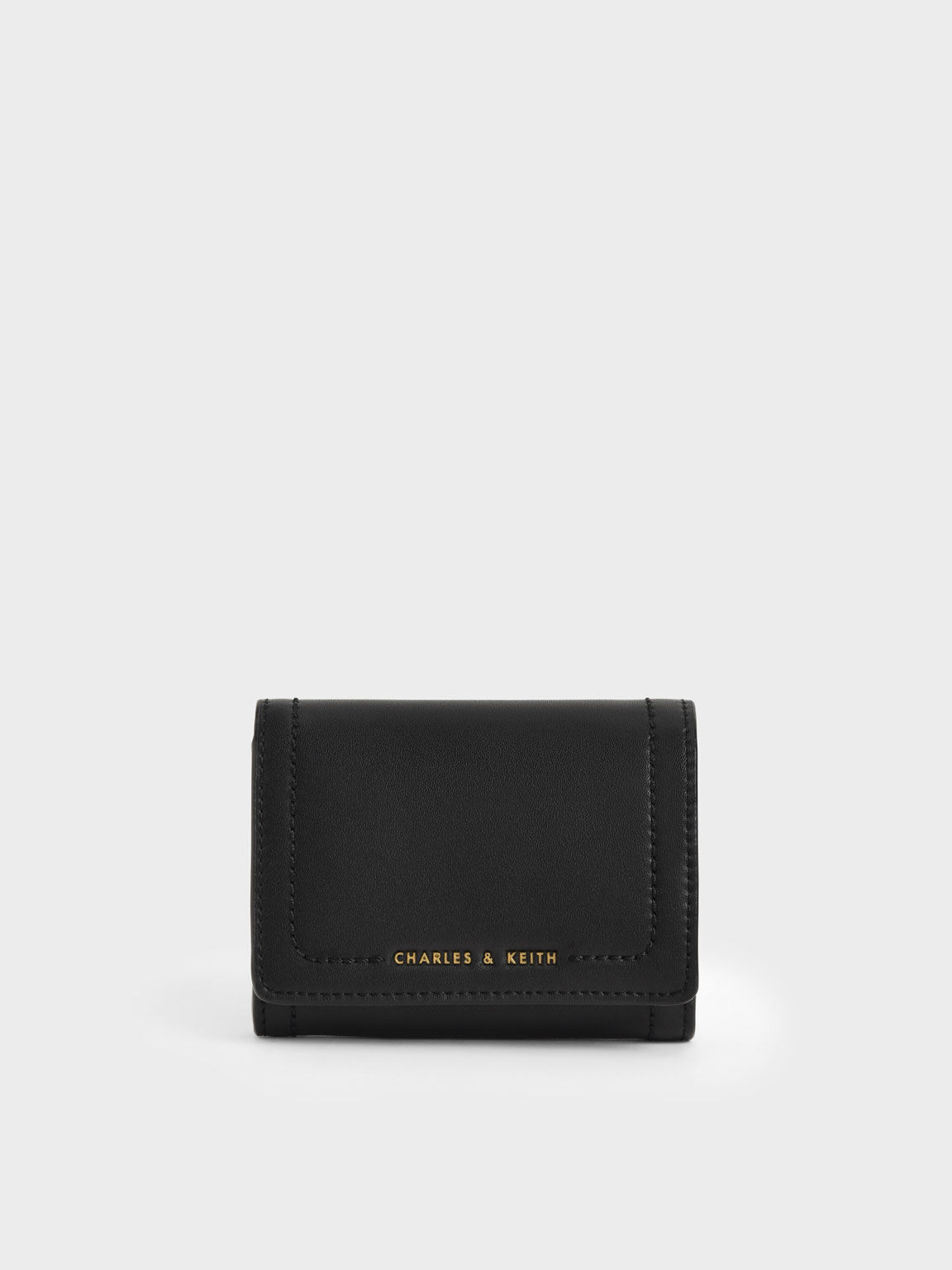 CHARLES & KEITH Sonnet Snap-Button Small Wallet in Black | Endource