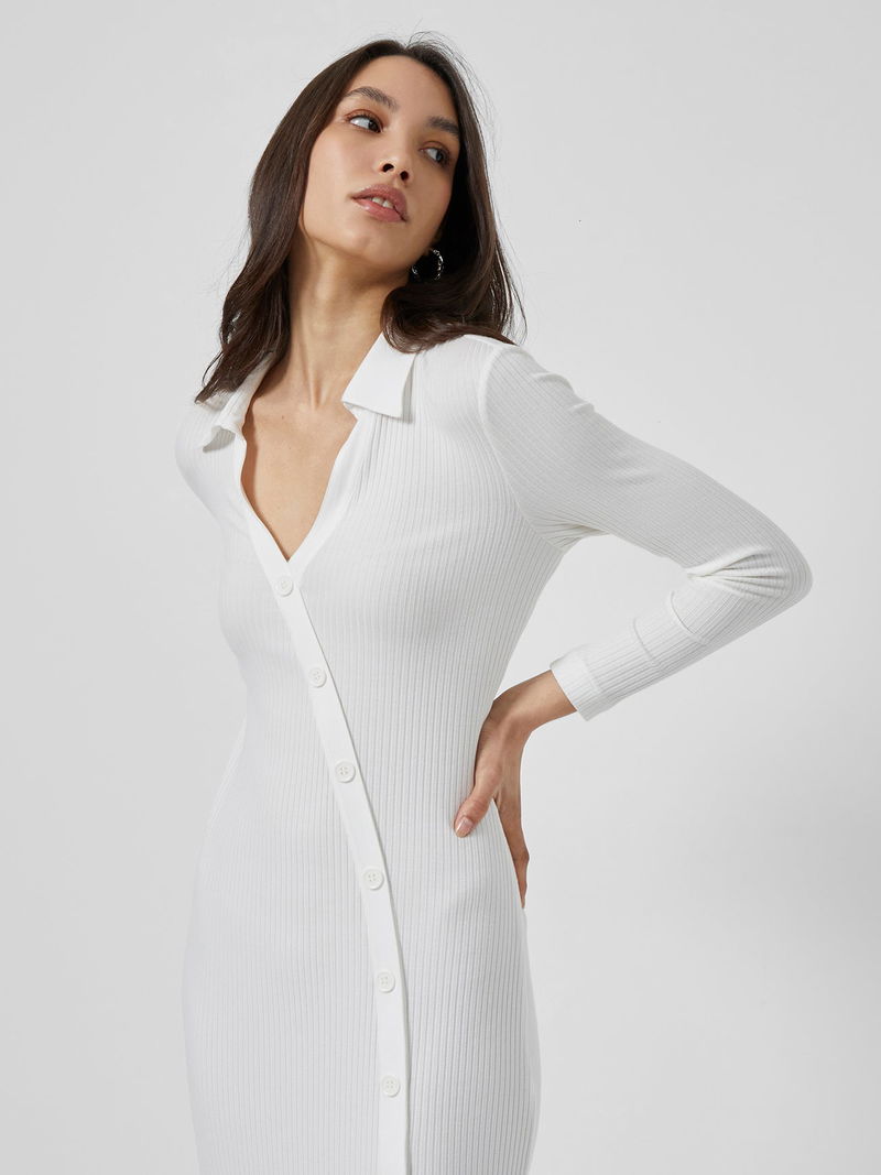 FRENCH CONNECTION Reina Ribbed Jersey Midi Dress | endource