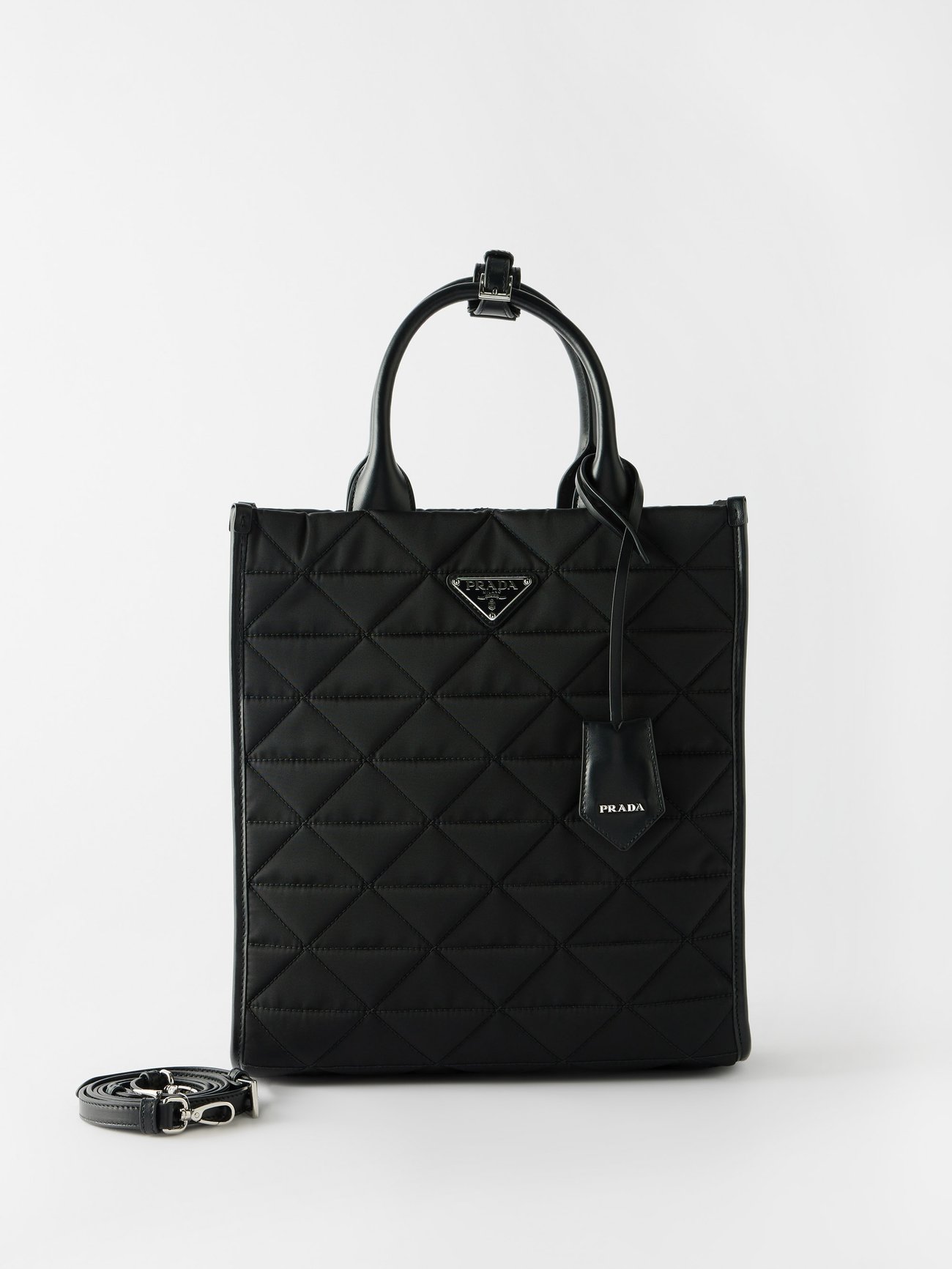 PRADA Quilted Re-Nylon Tote Bag in Black | Endource