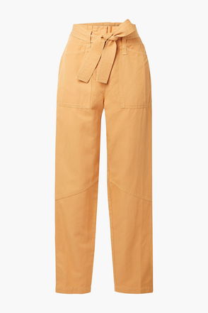 Faithfull The Brand Relais Belted Linen Straight-leg Pants