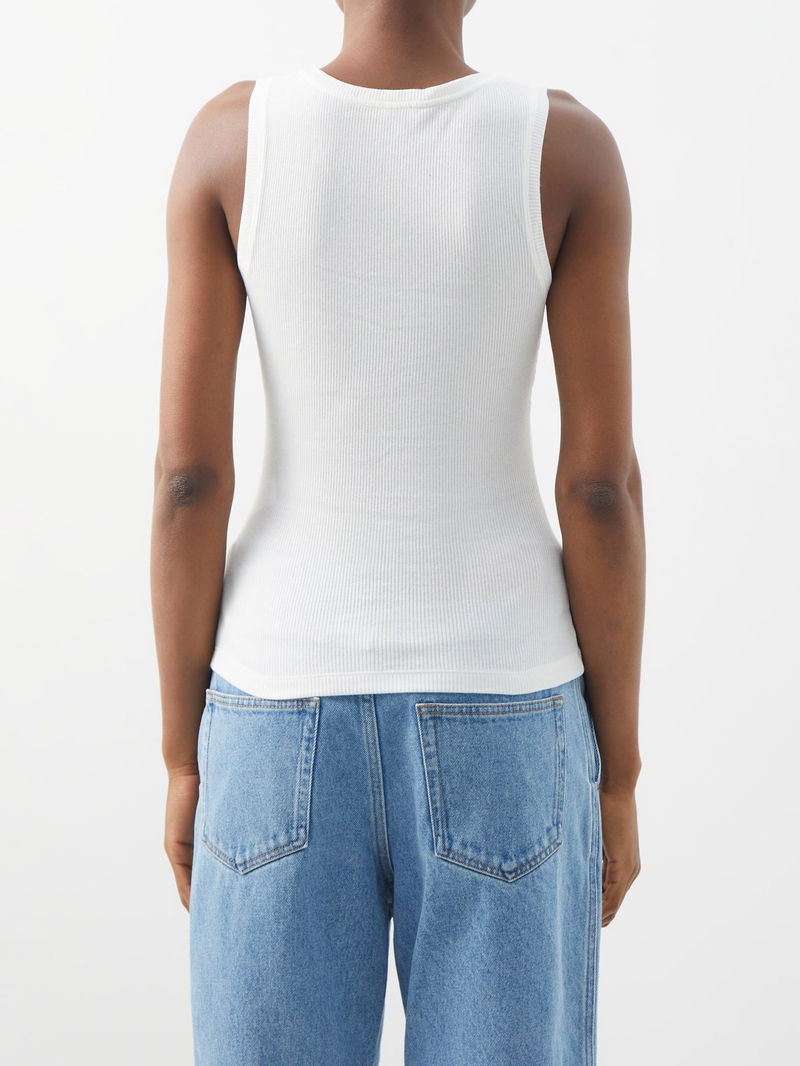 Anagram cotton-blend tank top in white - Loewe