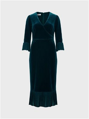 Petite Velvet Sequin Bandeau Woven Midi Dress