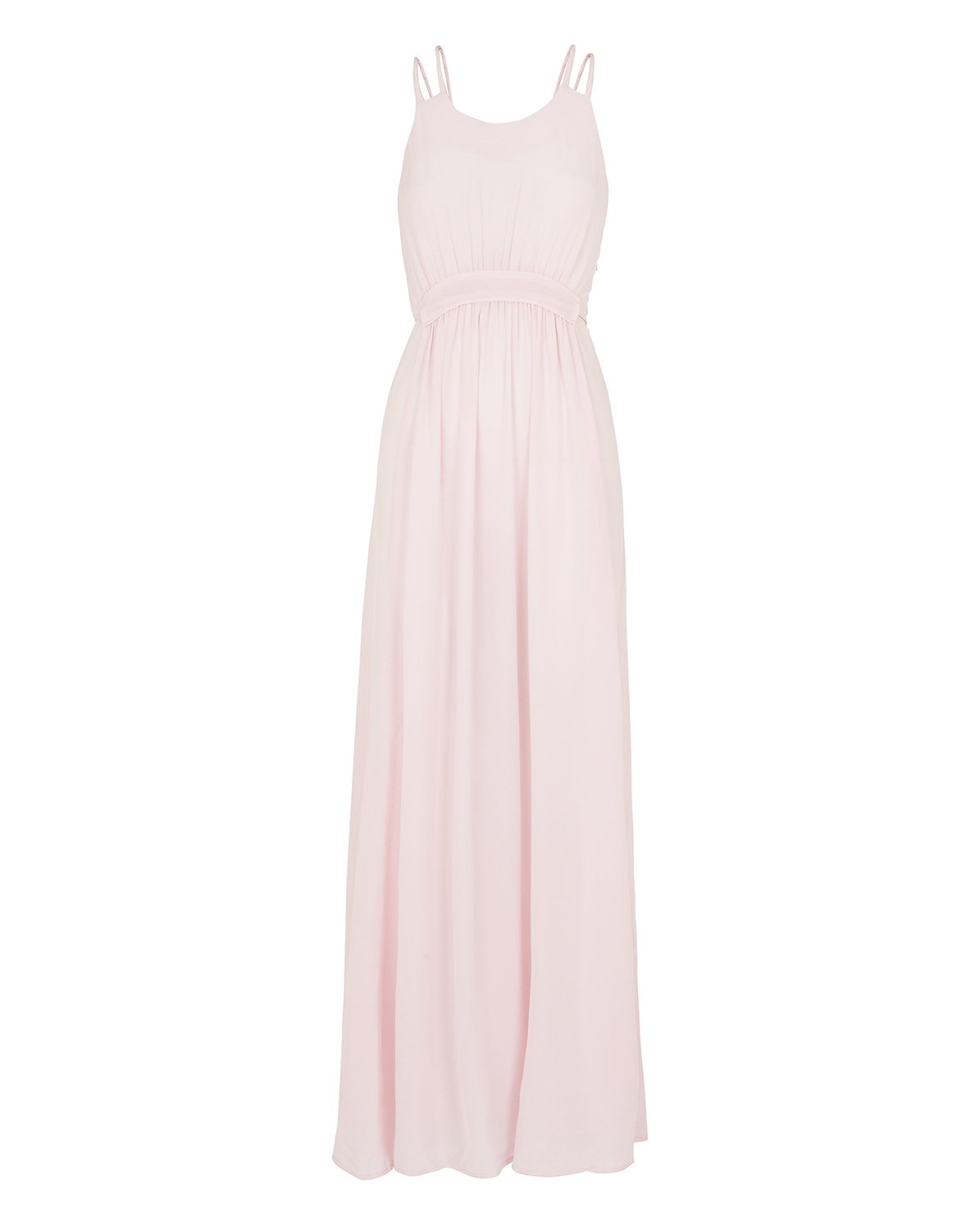 WHISTLES Buena Silk Maxi Dress in Pale Pink | Endource