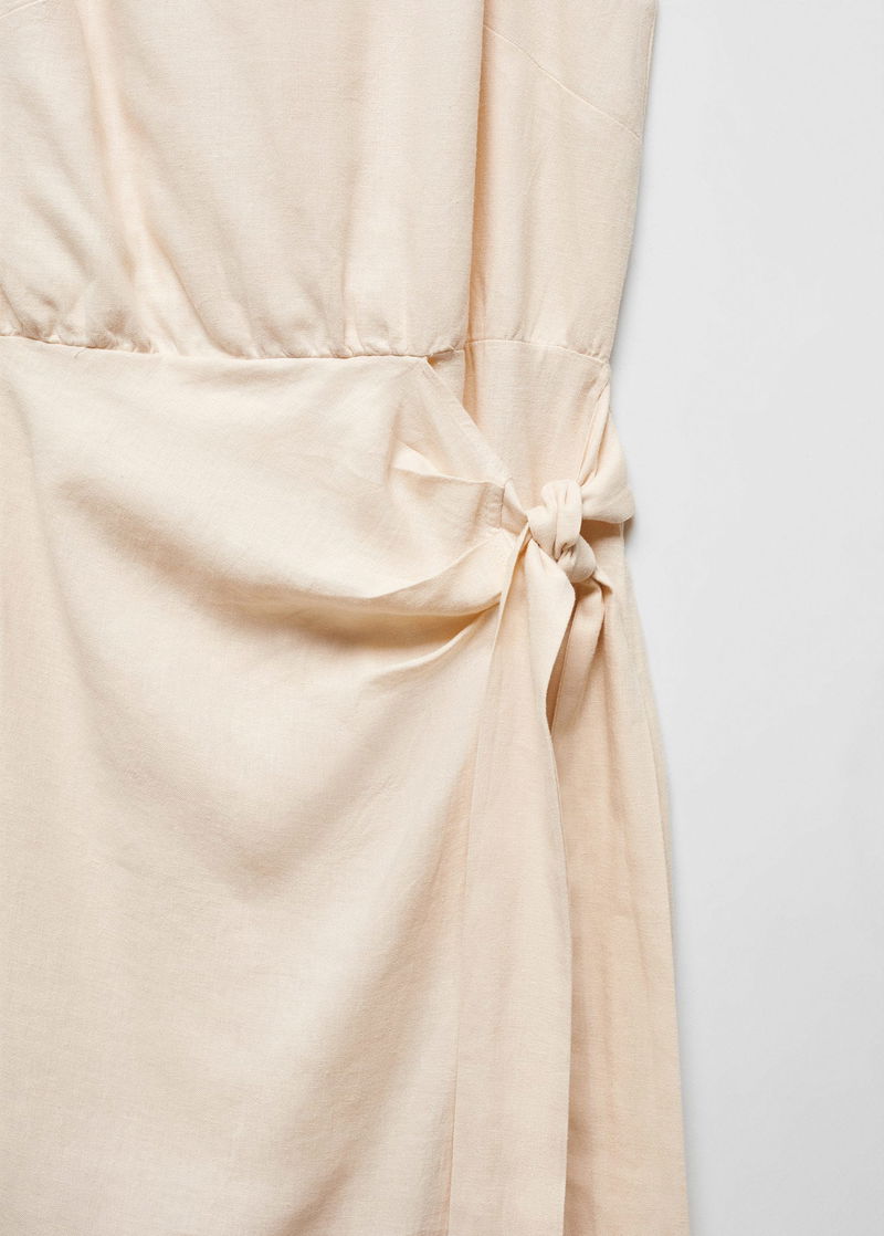 MANGO Bow Linen-Blend Dress | endource