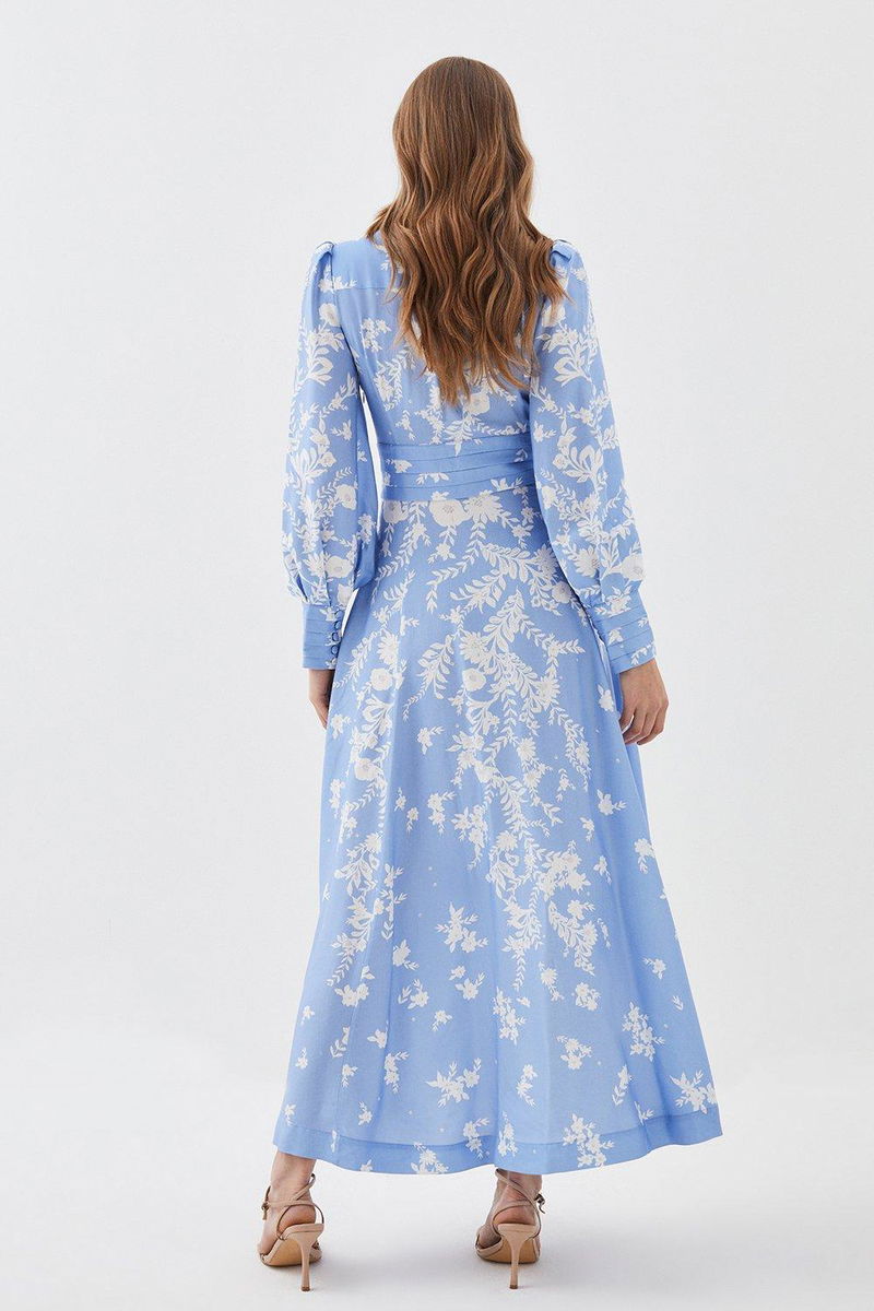 KAREN MILLEN Karen Millen x Lydia Millen - Tall Placement Floral Maxi Dress  | endource