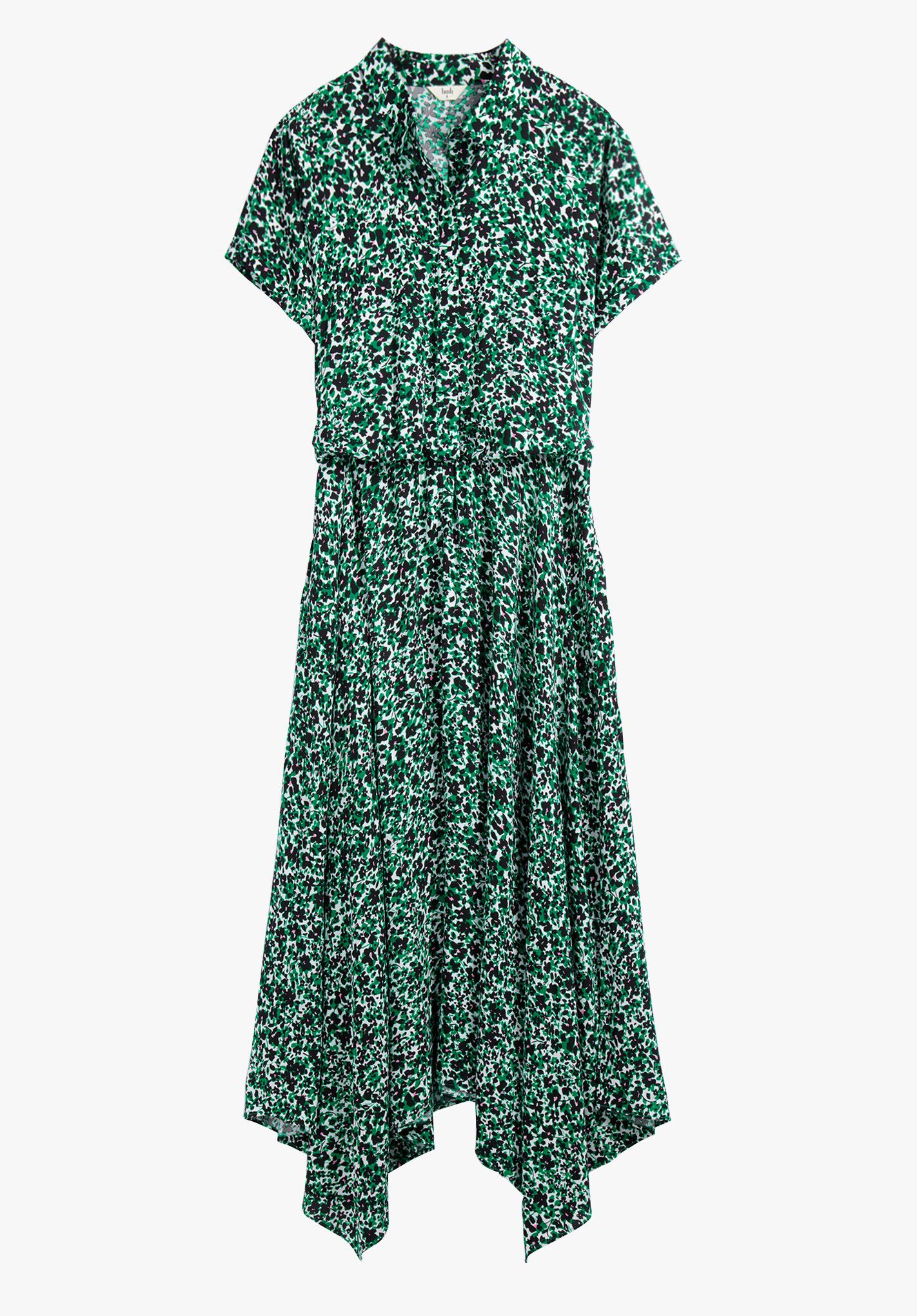 HUSH Kensington Dress in Scribble Flower Green | Endource