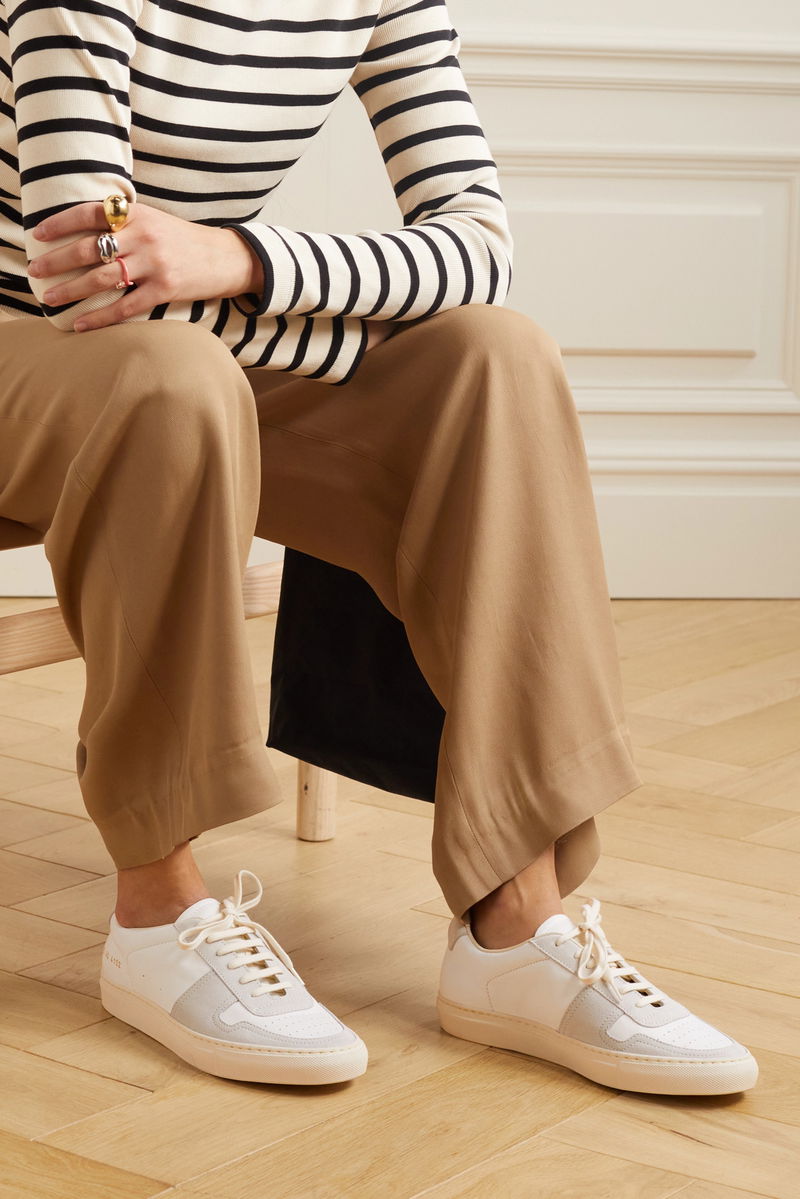 COMMON PROJECTS Ball Suede-Trimmed Sneakers endource