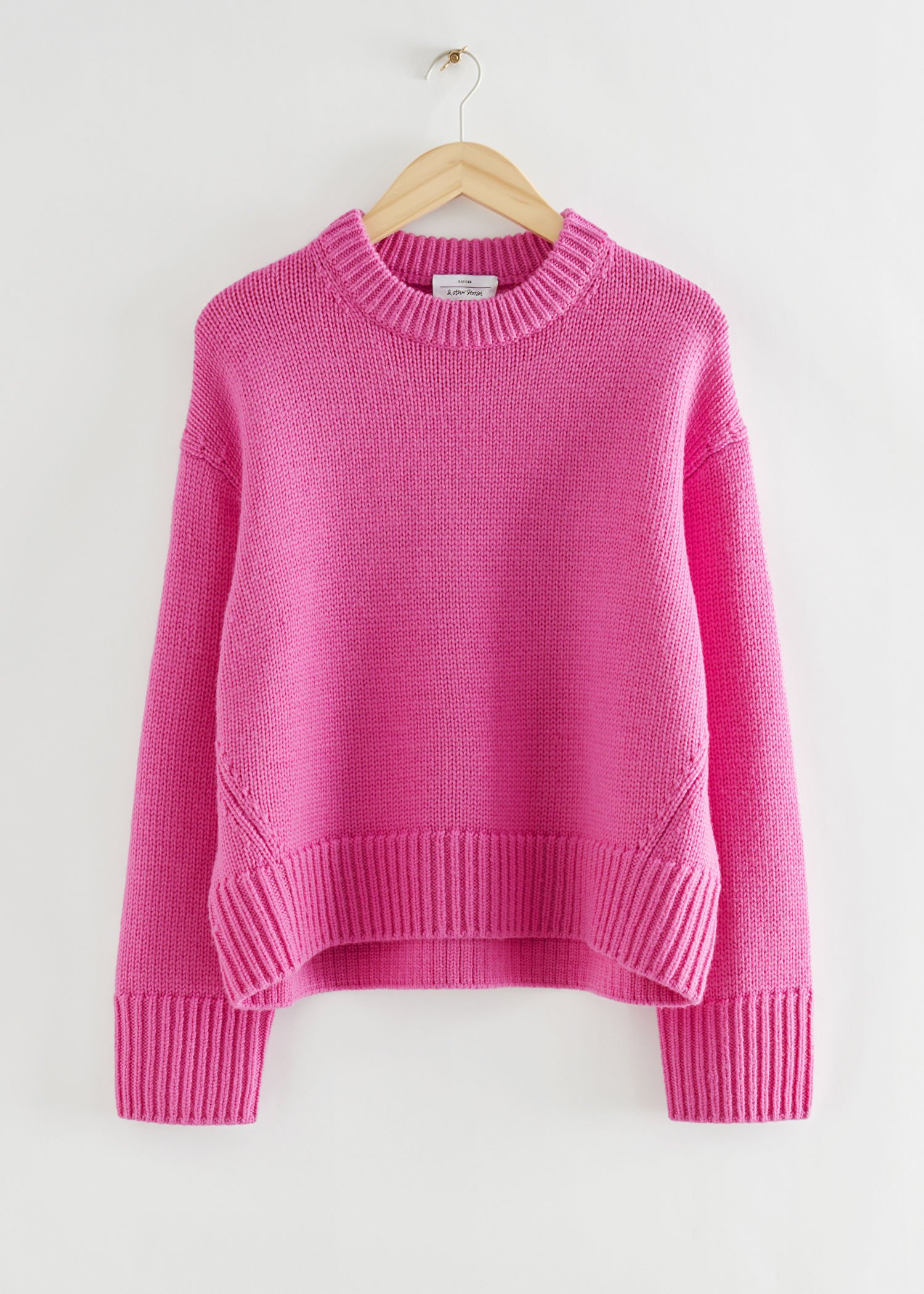 & OTHER STORIES Oversized Cocoon-Shaped Jumper in Bright Pink | Endource