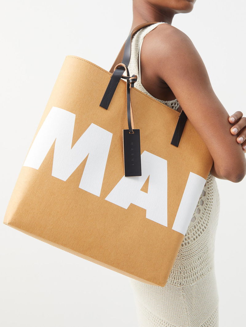 MARNI Paper Coated-Canvas Tote Bag | endource MARNI CELLULOSE 