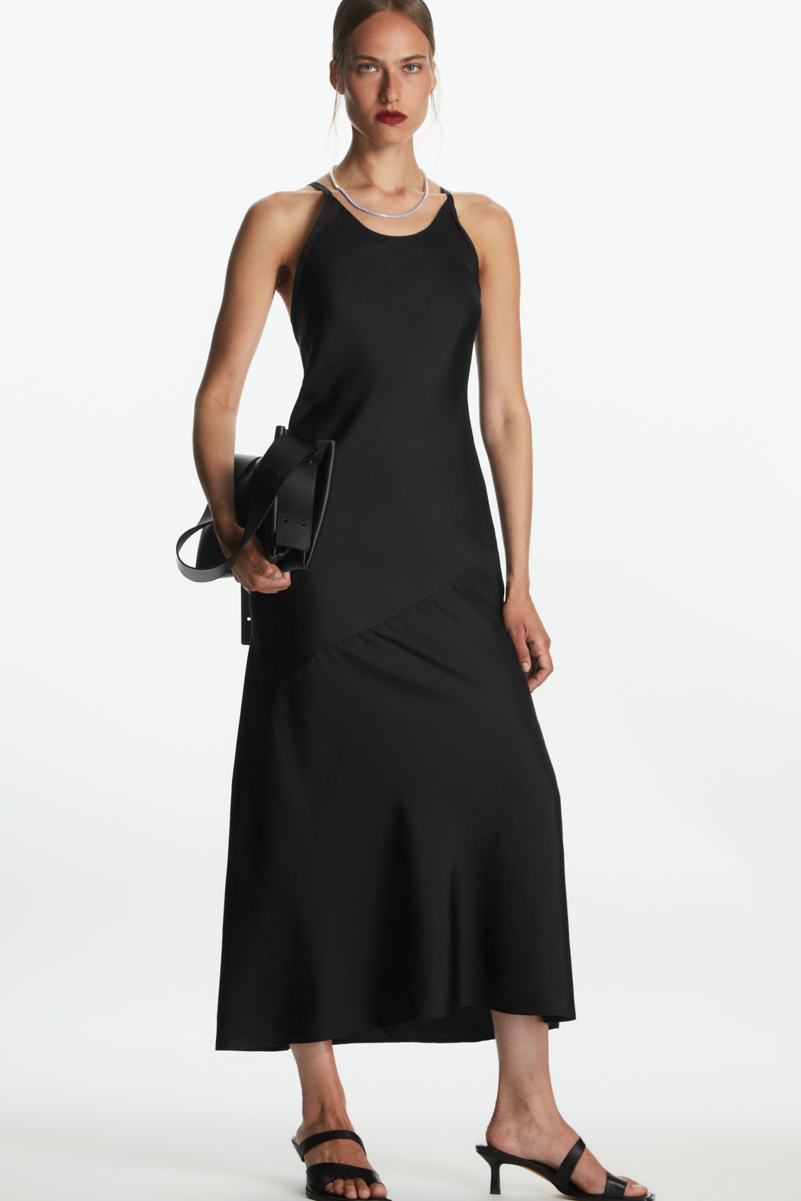cos silk halterneck midi dress SILK HALTERNECK MIDI DRESS