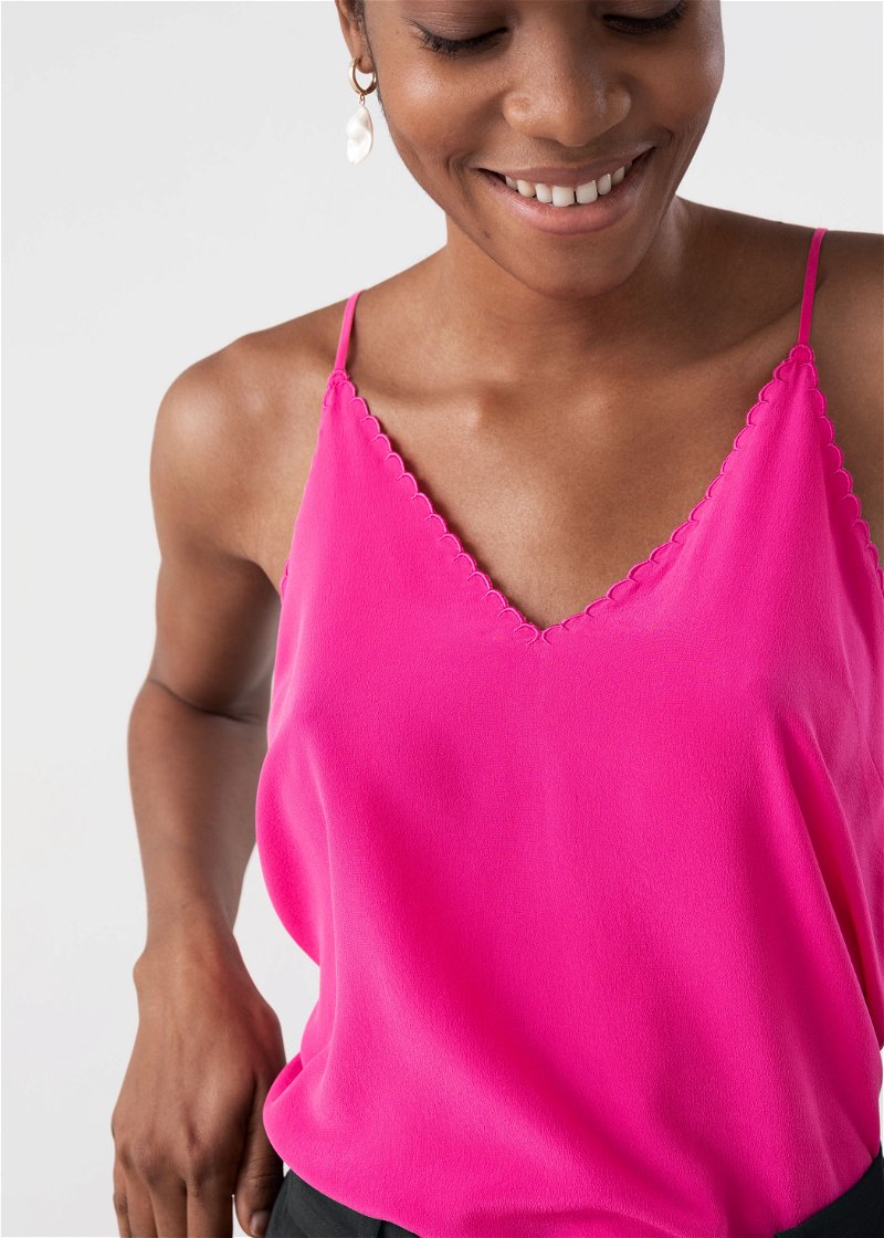  OTHER STORIES Scalloped Silk Tank Top