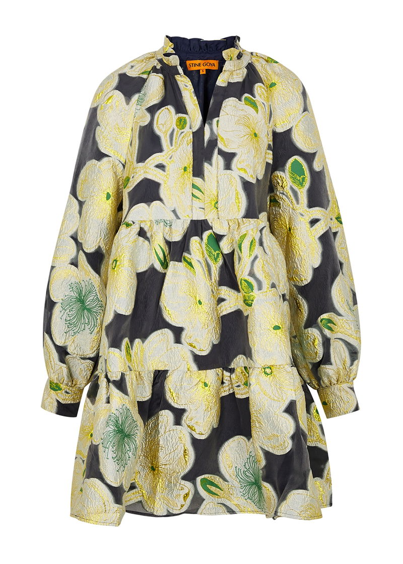 STINE GOYA Jasmine Floral-Jacquard Organza Mini Dress | endource