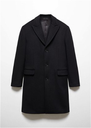 COS Relaxed-Fit Double-Faced Wool Coat in BLACK