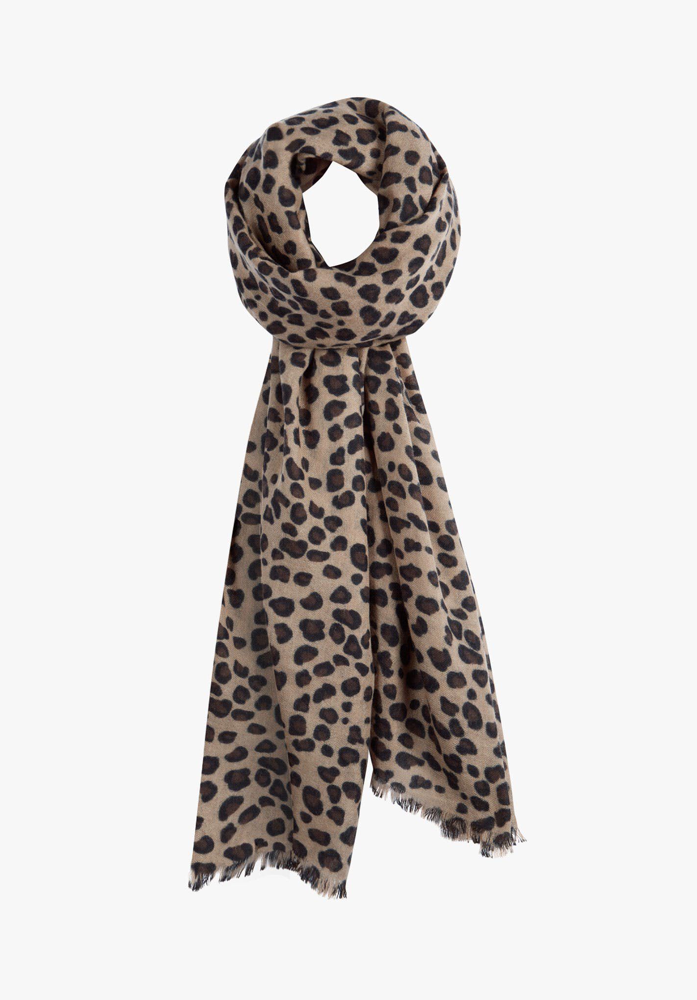 Modal Cashmere Scarf in Leopard Forest main image 1
