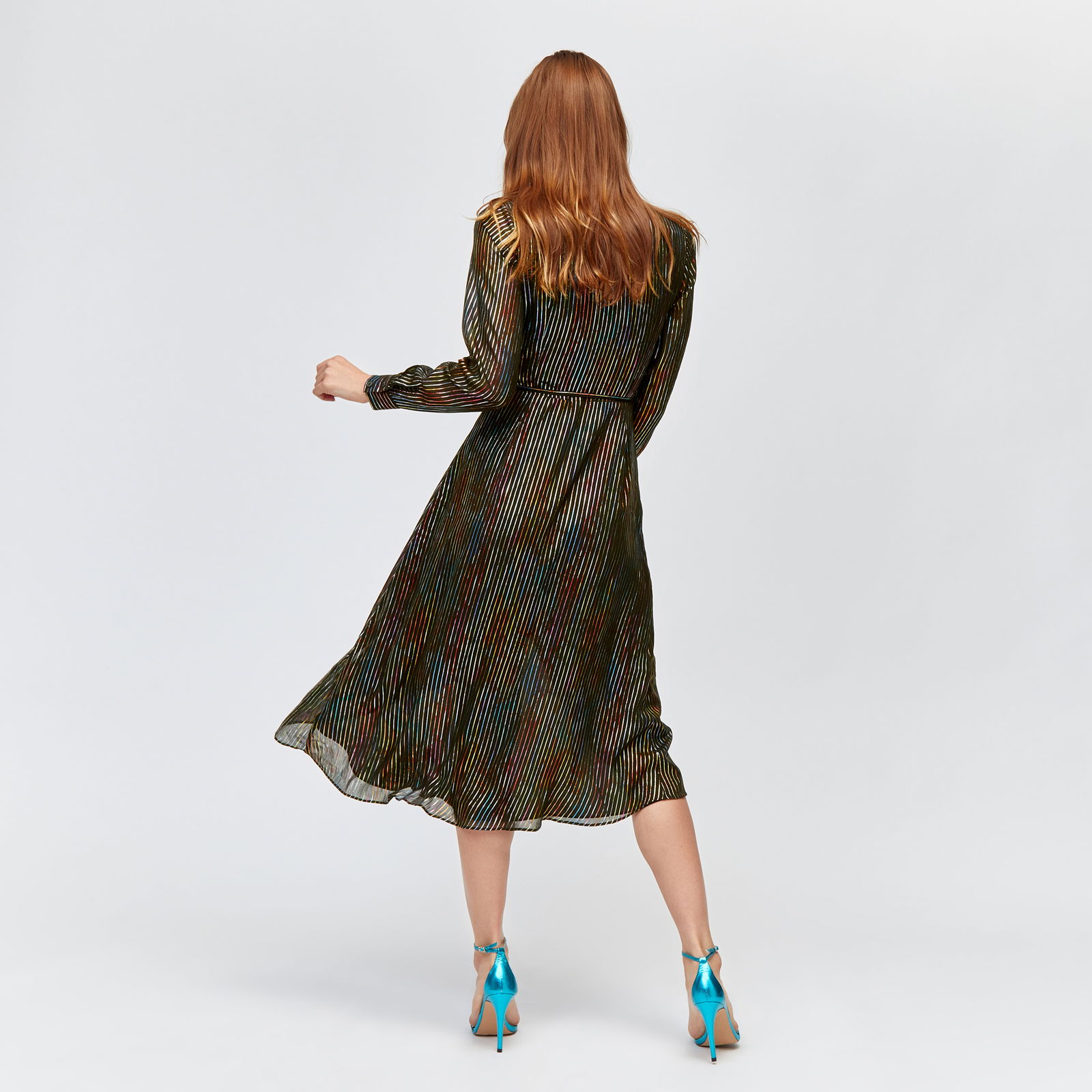 knee length dresses for ladies Mina Stripe Midi Dress main image 1