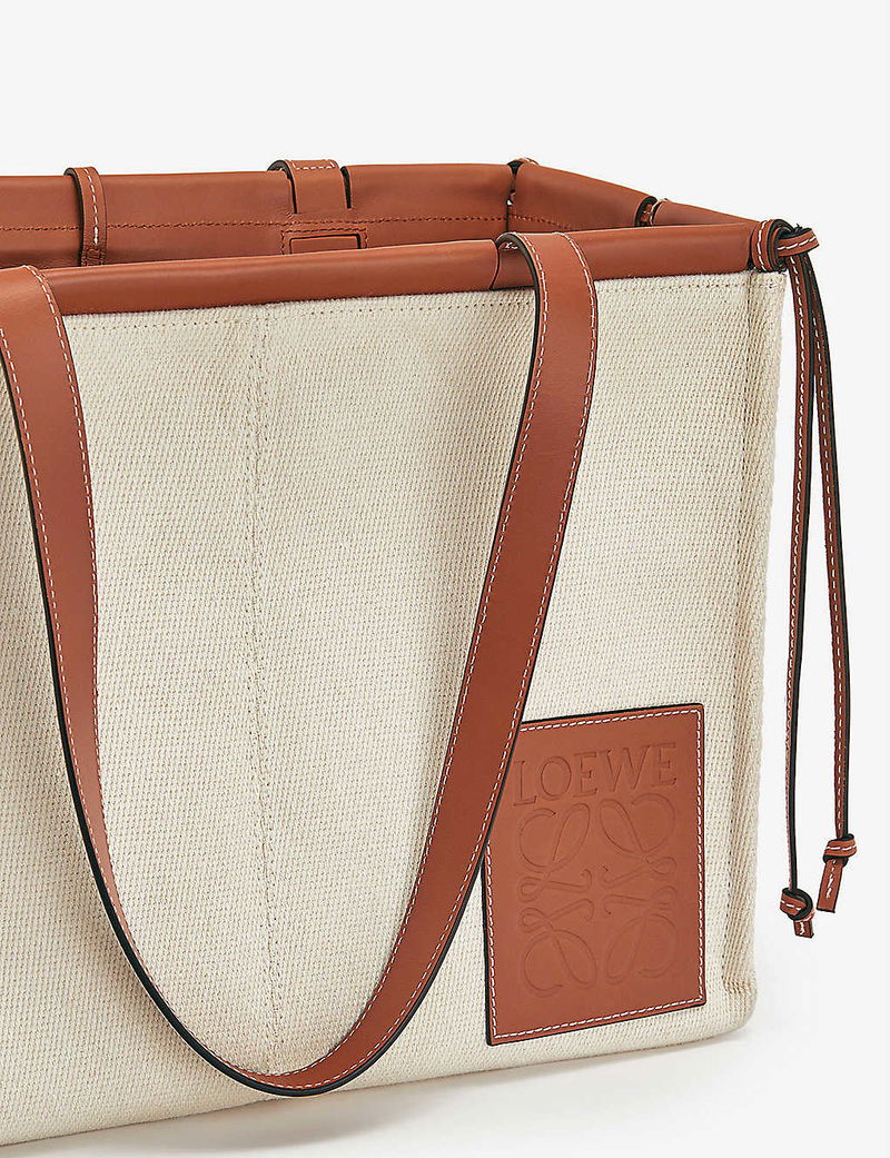 LOEWE Cushion Canvas And Leather Tote Bag endource