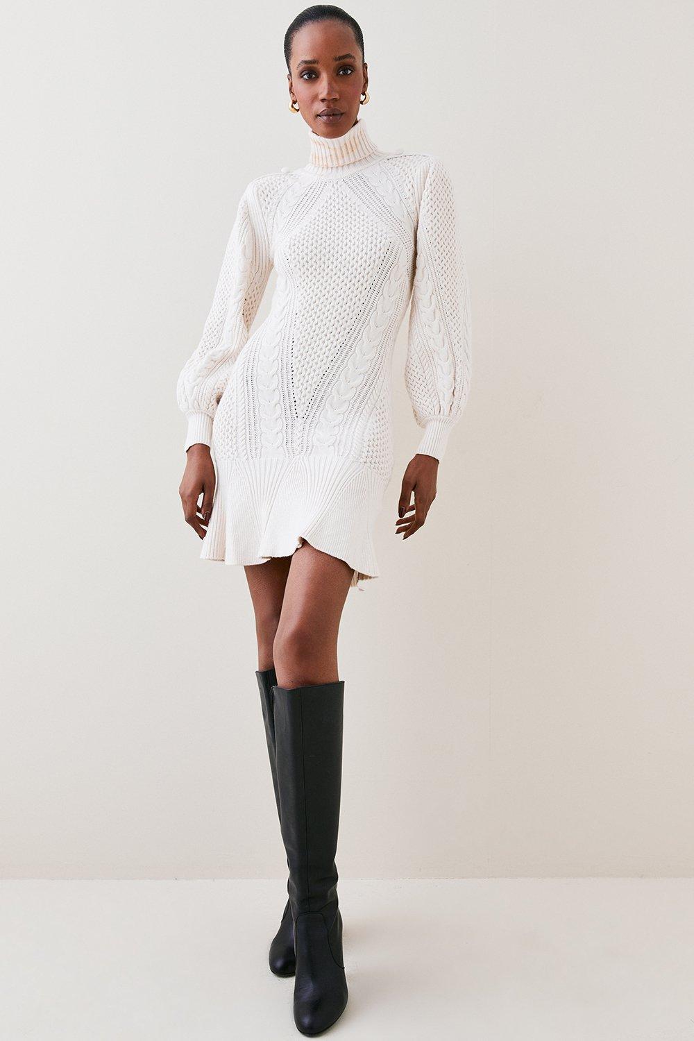 karen millen white knit dress Karen Millen Petite Viscose Blend Slinky Drape Plunge Back Knit Maxi Dress in Ivory