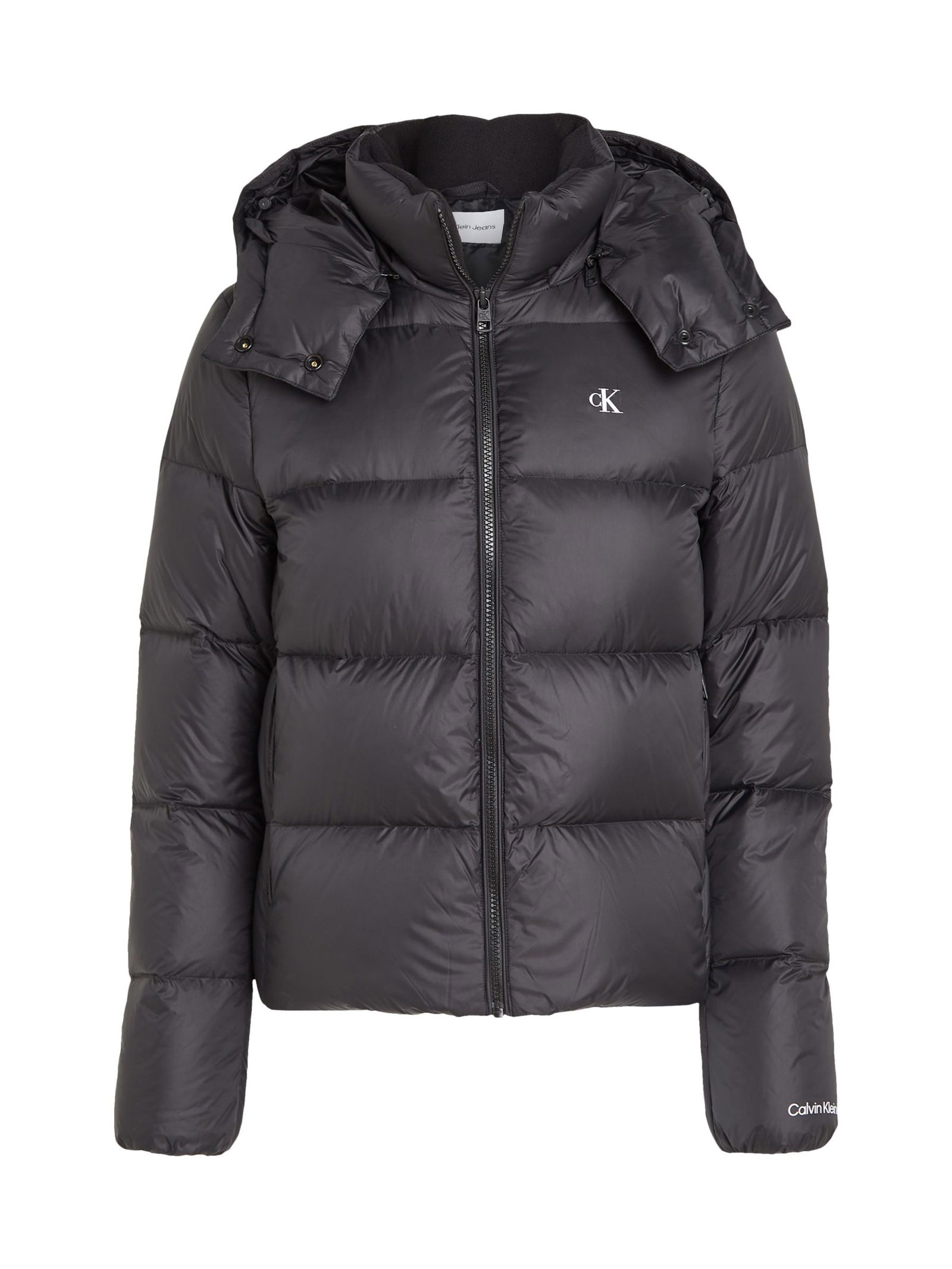 CALVIN KLEIN Logo Puffer Jacket in CK Black | Endource