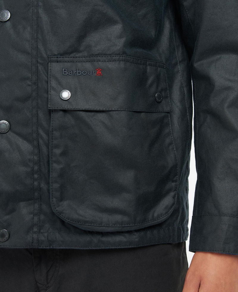 BARBOUR Riley Waxed Jacket in Classic Navy | Endource