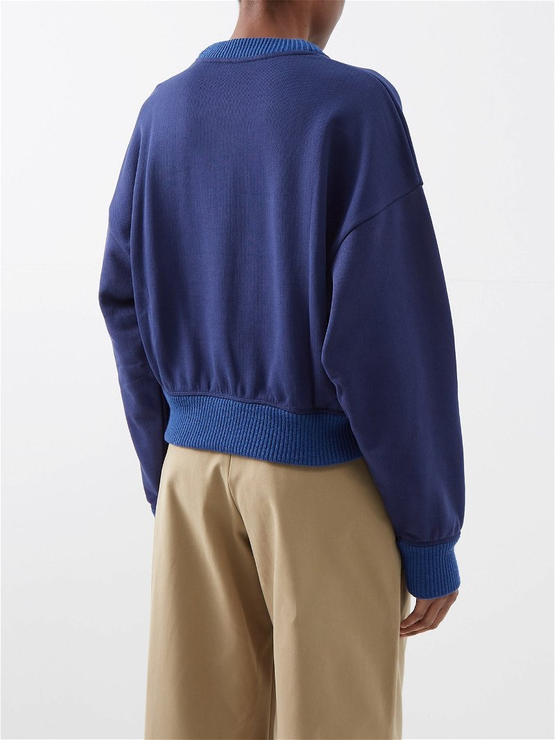 Loewe Logo-print Cotton-blend Jersey Sweatshirt In Navy