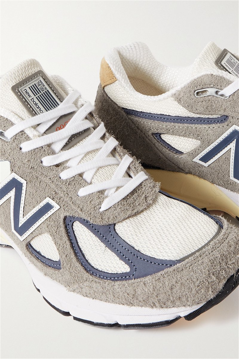 NEW BALANCE MADE In USA 990v4 Mesh And Leather-Trimmed Suede