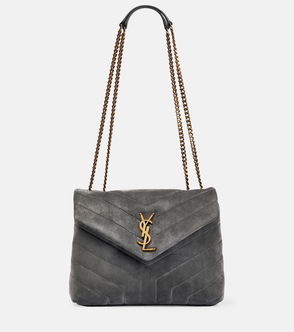 Saint Laurent Medium LouLou Quilted Suede Shoulder Bag