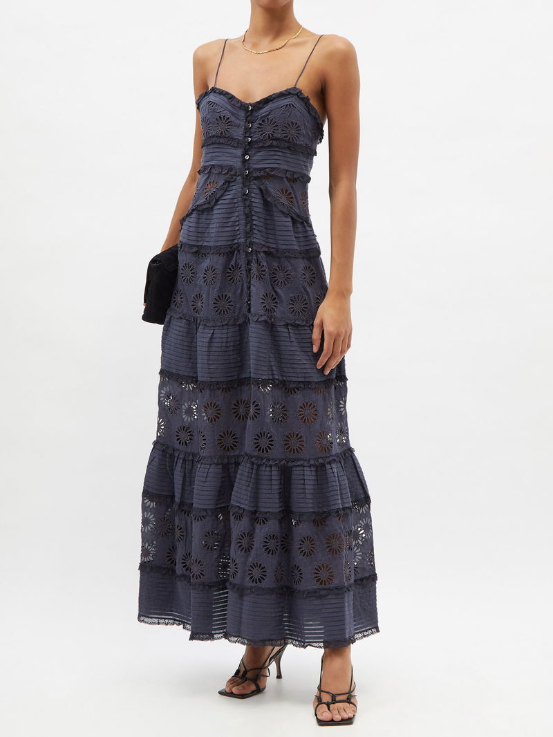 ISABEL MARANT Drake Broderie-Anglaise Cotton-Blend Dress | endource
