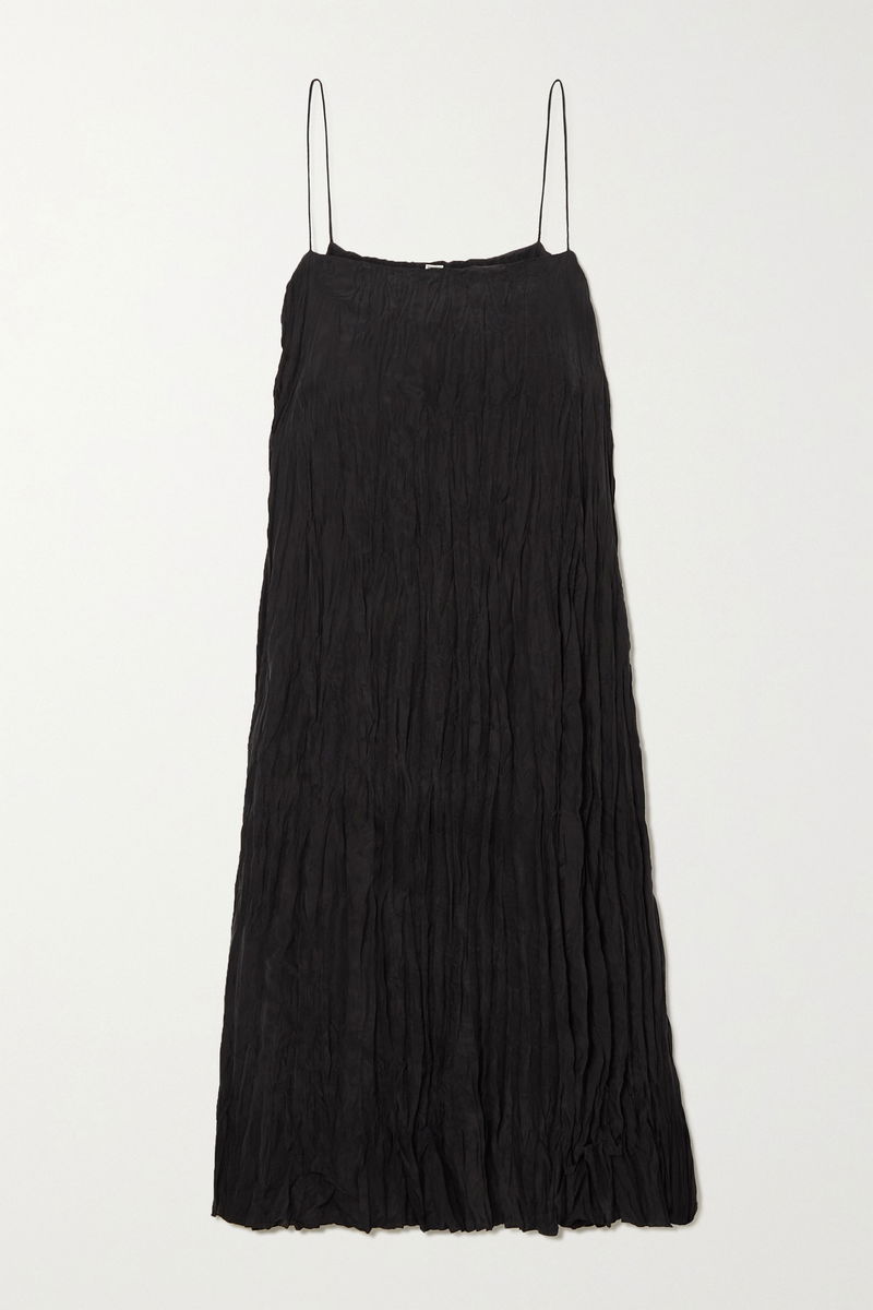 toteme crinkled silk maxi dress Toteme Twisted Crinkled Silk Maxi Dress In Black - 50% Off