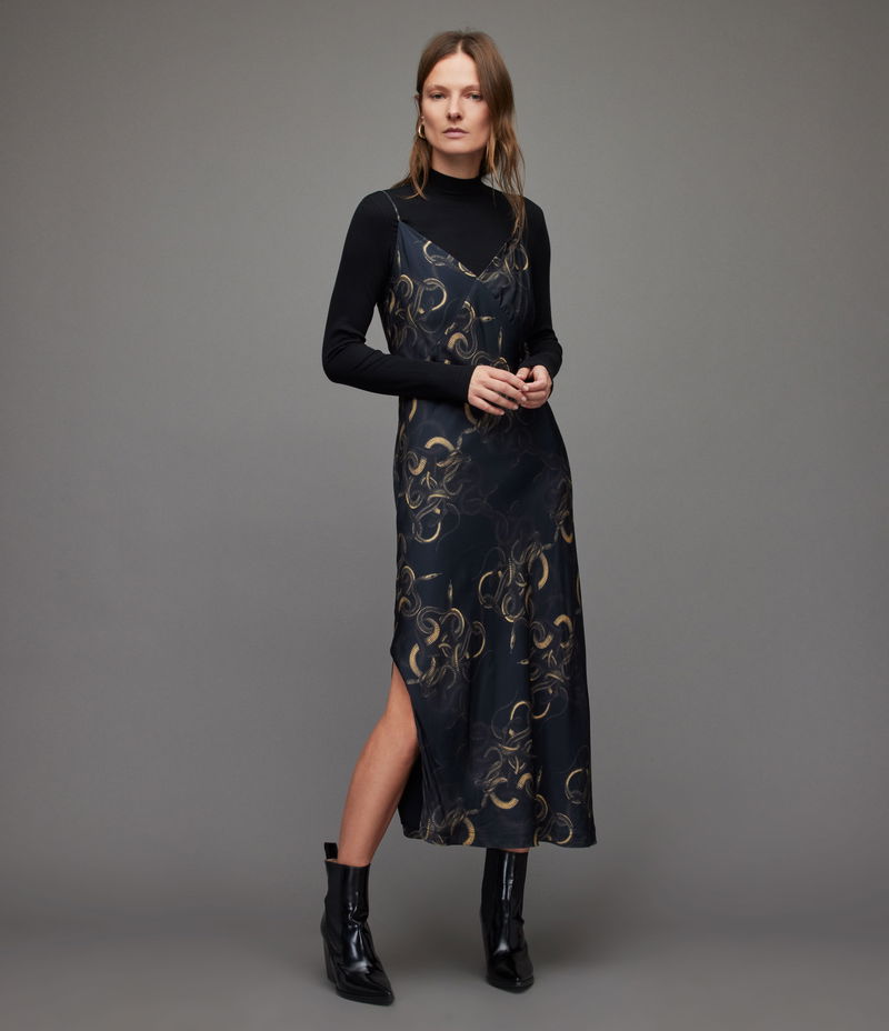 knee length dresses for ladies Tempest Layered Midi Dress | Disturbia